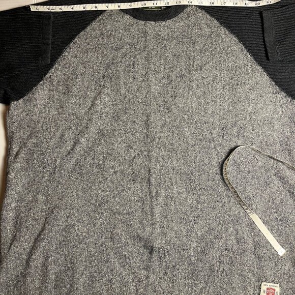 Eddie Bauer Mens XL Lambs Wool Blend Sweater Casual Outdoor Style Gray & Black - Picture 7 of 10